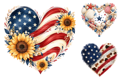 Patriotic Heart Sublimation PNG Bundle Product Image 2