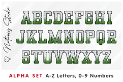 Golf Sport Alpha Set. Letters Numbers Clipart. Product Image 2
