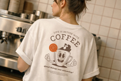 Retro T-Shirt Design, "Life Is Better With Coffee" Product Image 2