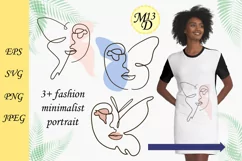 Abstract Woman Face-butterfly Line Art. SVG, PNG, EPS Product Image 1