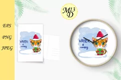 Cute cartoon tiger with beautiful eyes, Year of Tiger 2022 Product Image 2