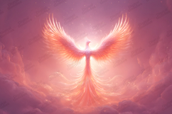 Glowing Phoenix in Clouds Soft Ethereal Fantasy Artwork Product Image 1