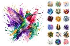 100 Watercolor Splash Nature Clipart Bundle, Sublimation PNG Product Image 2