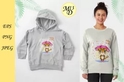 Cute cartoon tiger with an umbrella, autumn. New Year 2022 Product Image 2