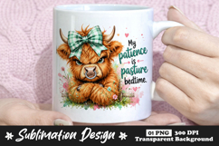 My Patience Is Pasture Bedtime Highland Cow Sublimation Product Image 1