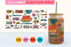 Mom Daily Affirmations Retro style SVG PNG 16 oz Libbey Glas Product Image 2