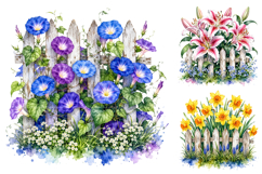 Watercolor Garden Fence Clipart Bundle Product Image 3