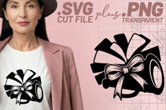 4x Cheer Megaphone Bow Cheerleader SVG Cut Files Shirt Product Image 3