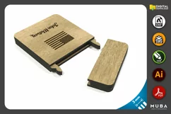 Pocket Card Holder, Wooden Card Holder, Laser Cut File Product Image 2