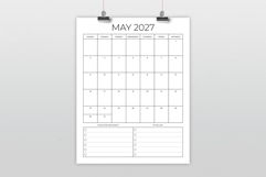 2027 Vertical 8.5 x 11 Inch Planner Calendar Template Product Image 2