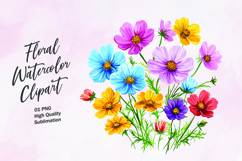 Watercolor floral clipart sublimation Product Image 1