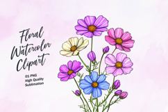 Watercolor floral clipart sublimation png Product Image 1