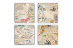 Vintage Ephemera Seamless Digital Papers, Old Backgrounds Product Image 2