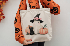 Cute Halloween Ghost and Cat Clipart Product Image 2