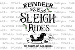 Reindeer Sleigh Rides SVG, Christmas SVG, Farmhouse Sign SVG Product Image 2