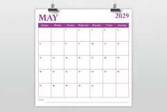 2029 Square Serif Bold COLOR 12x12 Calendar Template Product Image 3