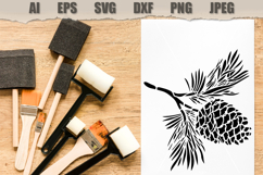 Stencil Pine Cone Branch Product Image 2