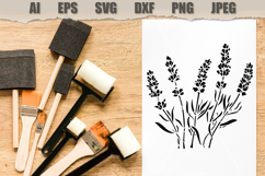 Stencil Lavender Flowers Botanical Product Image 2