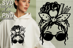 4x Teacherlife Women Face Pencils Glasses SVG Cut Files Product Image 3