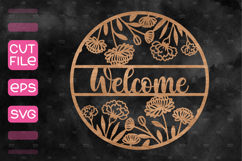 6 Floral Door Hanger SVG, Spring Welcome Sign SVG Product Image 3