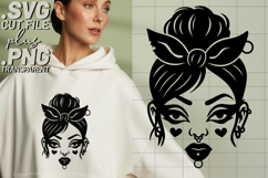 4x Goth Girl Heart Beauty Mark Skull Bow SVG Cut Files Shirt Product Image 3