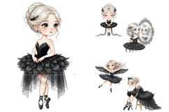 Black Swan Ballerina Clipart PNG Product Image 2