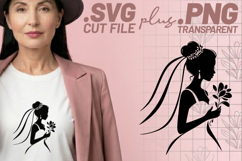 4x Wedding SVG Bride Rose Just Married Cut Files Cricut PNG Product Image 3
