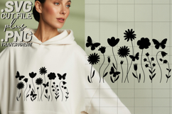 4x Floral SVG Butterfly Wildflower Border Cricut PNG EPS Product Image 4