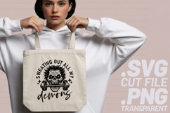 4x Fitness Sweating Out My Demons Skull SVG Cut Files Shirt Product Image 3