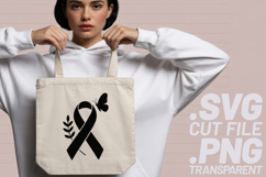 4x Breast Cancer Awareness Woman Ribbon Floral SVG Cut Files Product Image 3