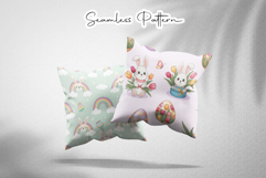 Pastel Easter Bunny Eggs Seamless Product Image 3