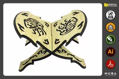 Laser Cut Quran Holder, Quran Stand, Quran Kerim, Book Stand Product Image 2