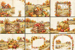 Pumpkin & Harvest Journal Kit Digital Paper| Junk Journal Product Image 3