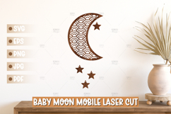Moon Wall Art SVG - Moon Laser cut, Baby Room Home Decor Product Image 1