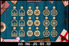 9 Snowflake earrings SVG bundle.Laser Cut Files Bundle Product Image 1