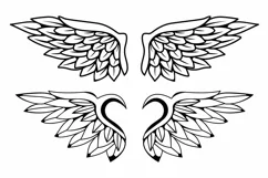 Wings svg, wings dxf, wings png, Cricut, Silhouette Product Image 2