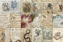 Mystic Dragon Vintage Digital Paper | Journal JPG Product Image 4