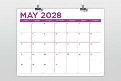 2028 8.5 x 11 Inch Bold Color Calendar Template Product Image 2