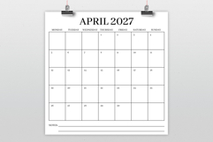 2027 Square Monday to Sunday 12 x 12 Inch Serif Calendar Product Image 2