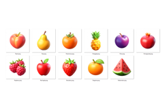 Fruits PNG Clipart Set 11 Items for Sublimation &amp; Print Product Image 2