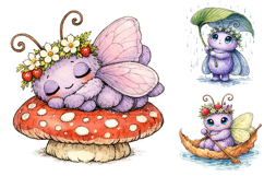 Whimsical Fairy Butterfly Clipart Bundle Product Image 2