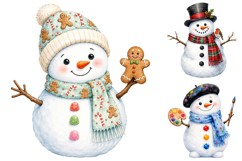 Watercolor Snowman Clipart Bundle, Christmas PNG Product Image 2