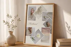 Asymmetrical Angled Stacked Photo Collage | Editable Canva Product Image 2