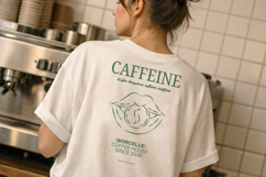 Caffeine Quote Modern Graphic T-Shirt Product Image 2