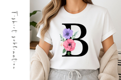 Alphabet, Letters, Monogram, Purple and Pink Flowers Product Image 1
