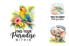 Cute Animal Watercolor Nursery Sublimation PNG Product Image 2