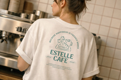 Cafe T-Shirt Design, Editable Canva &amp; Illustrator Template Product Image 2