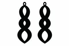 Swirl earrings svg, swirl earrings dxf, Cricut, Silhouette Product Image 2