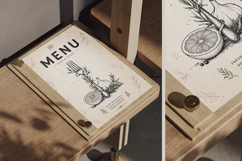 Wooden Menu Board on Screws Mockup Product Image 2