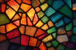 Jewel-Toned Stained Glass Mosaic Texture Art Product Image 1